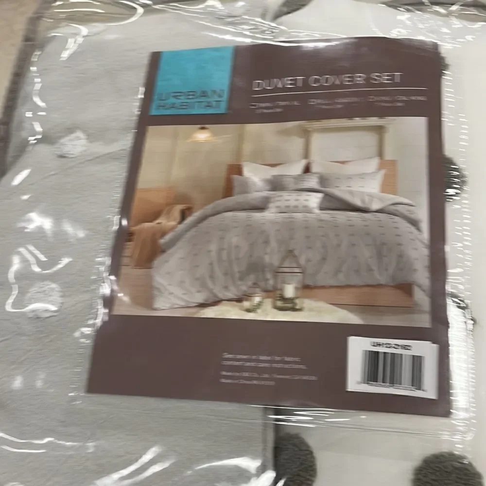 URBAN HABITAT Brooklyn Jacquard Cotton 5-Pc. Duvet Cover Set NIB Twin XL